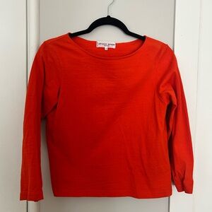 Apiece Apart Vibrant Orange 3/4 Sleeve Top